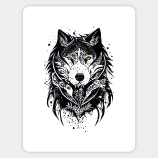 Wolf Wild Animal Nature Illustration Art Tattoo Sticker